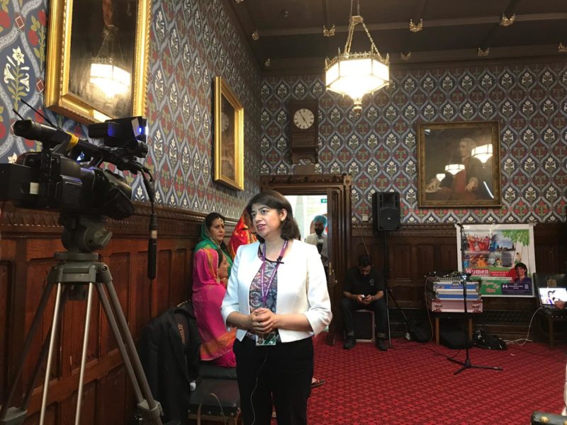 Seema Malhotra is interviewed at Parliament