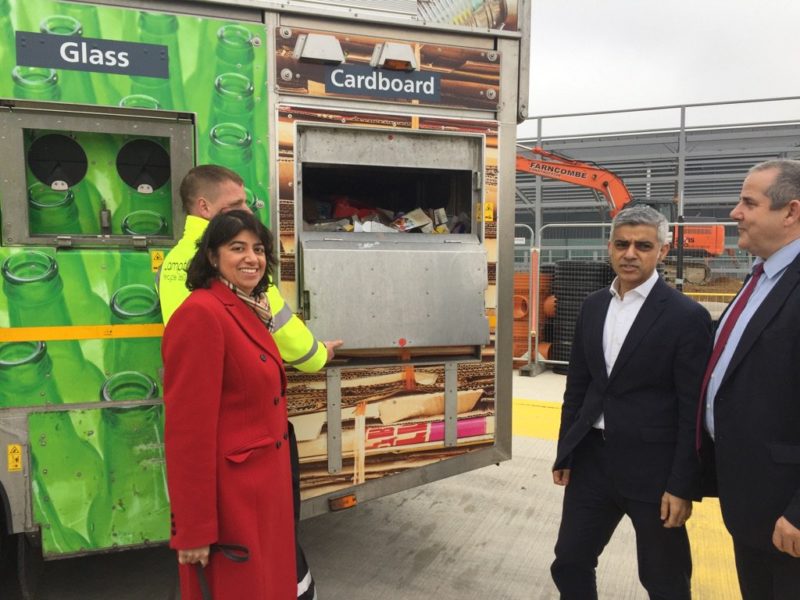 Seema Malhotra MP and Mayor Sadiq Khan visiting Recycle 360 in Hounslow