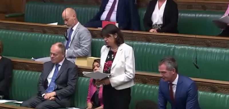 Seema Malhotra MP in the Chamber of the House of Commons