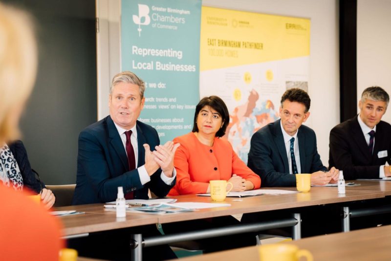 Seema Malhotra MP and Sir Keir Starmer KC MP in conversation with small business leaders in Birmingham