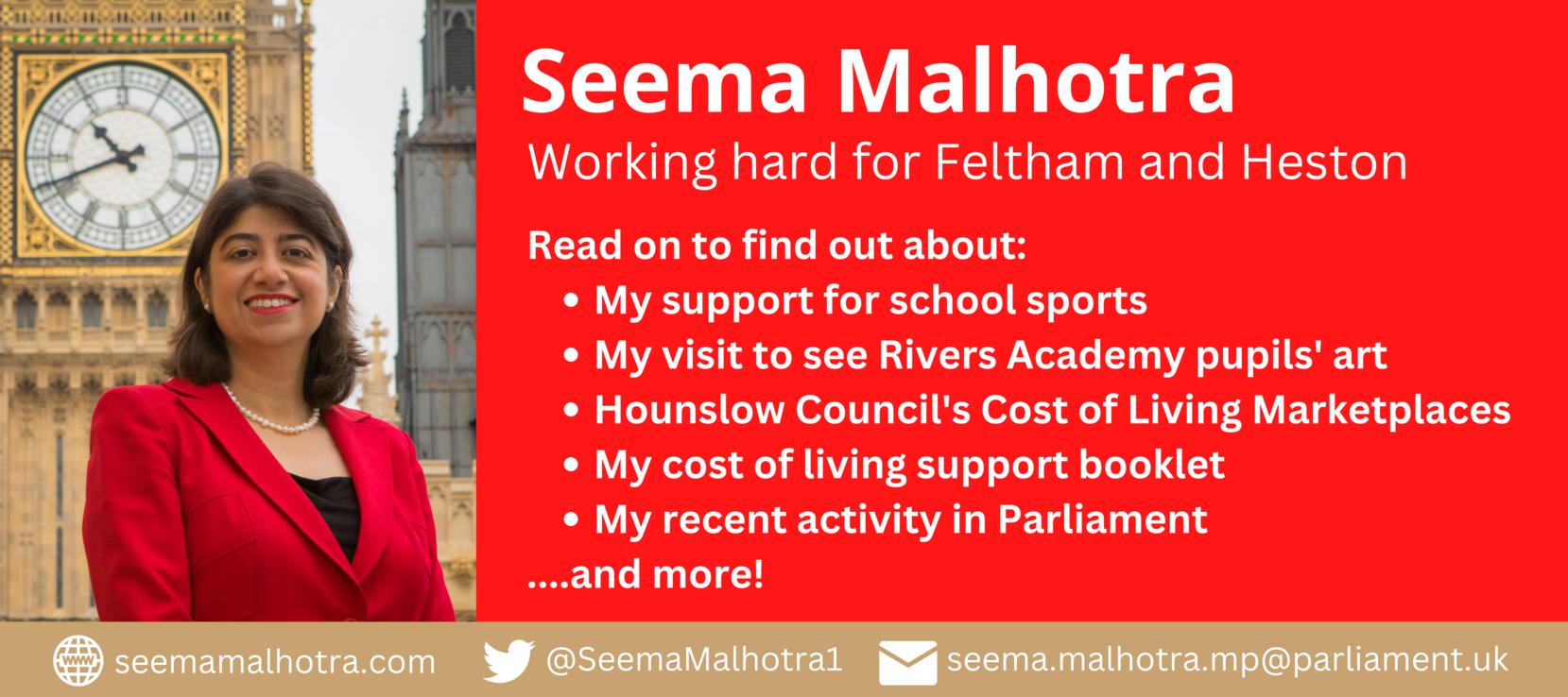 Seema Malhotra: Working hard for Feltham and Heston
