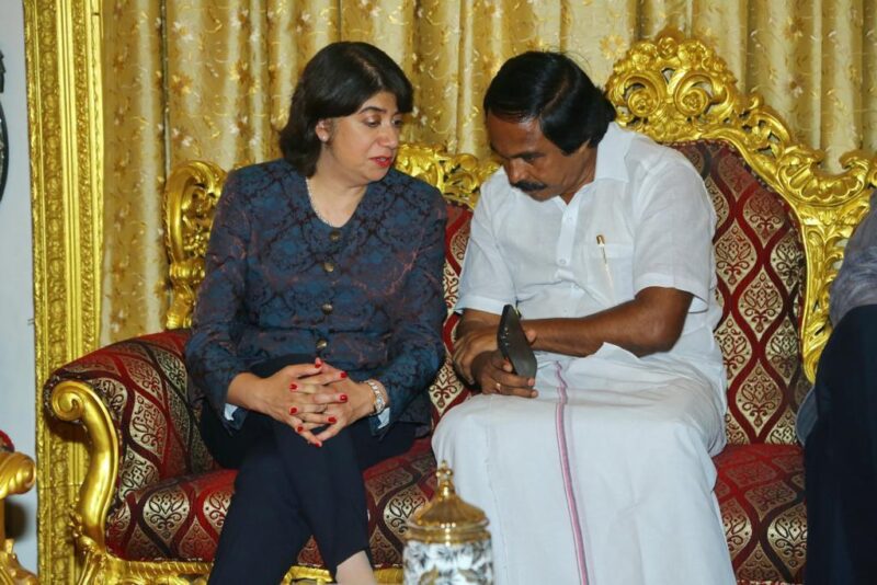 Seema Malhotra MP in discussion with Tamil Nadu minister Mano Thangaraj
